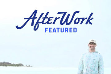 After Work Featured showing Atollas Founder Shea Tighe standing in a salt flat in Turks & Caicos