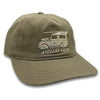 Olive cap with a Landrover Defender 90 and 'Atollas Gear' text on a white background