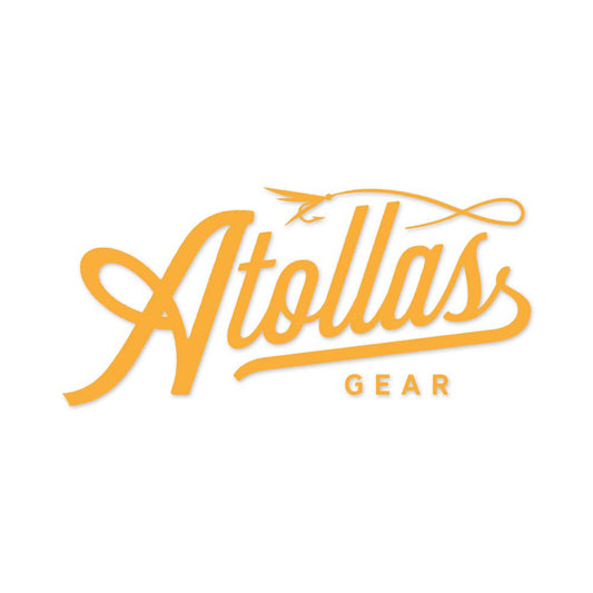 Gold Atollas Script Logo Sticker